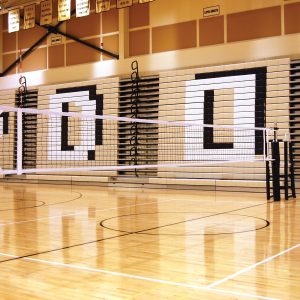 Competition ready indoor volleyball net system
