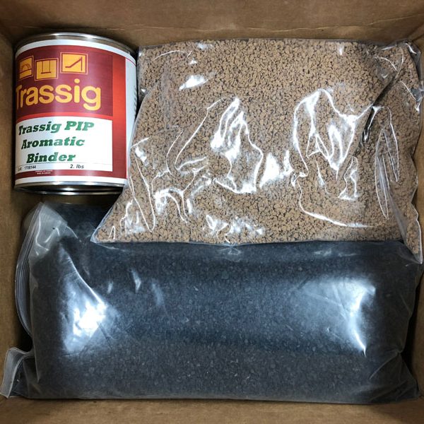 Brown and Black Poured in Place Rubber Repair Patch Kit Brown and Black EPDM Poured in Place Rubber Repair Patch Kit for Commercial Playground Wear Layer Surfacing Damage