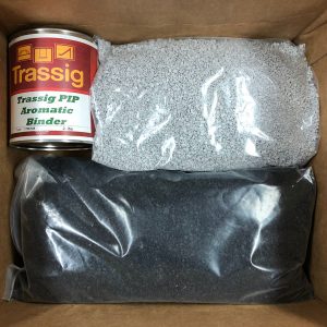 Gray and Black Poured in Place Rubber Repair Patch Kit