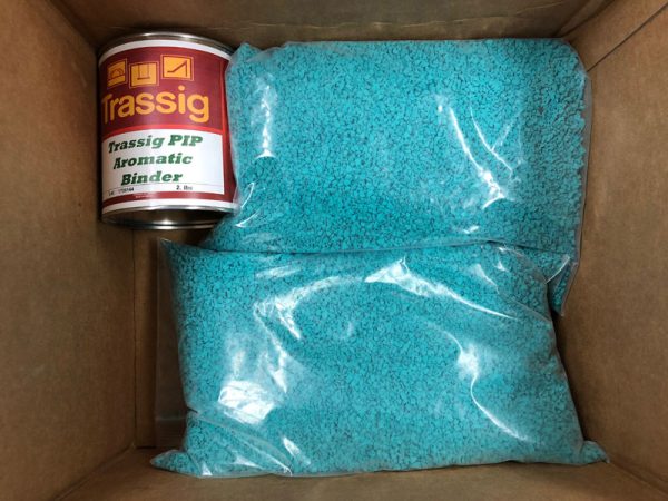 Teal EPDM Poured in Place Rubber Repair Patch Kit for Commercial Playground Wear Layer Surfacing Damage