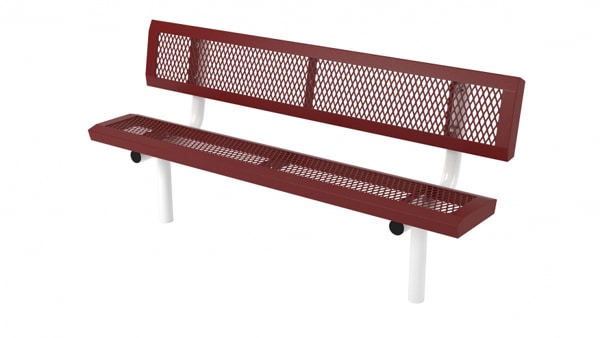 8ft commercial bench with back