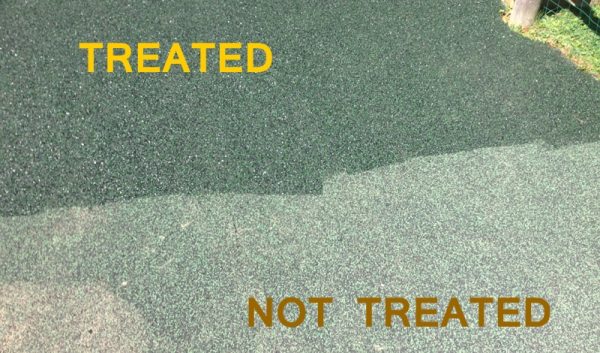 treated playground rubberized surface
