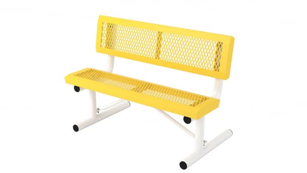 4ft commercial bench with back