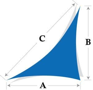 right angle sail shade top view