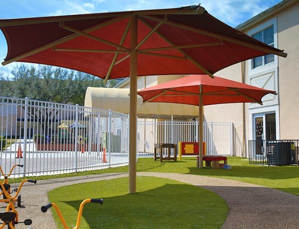 Single Post Hexagon Umbrella