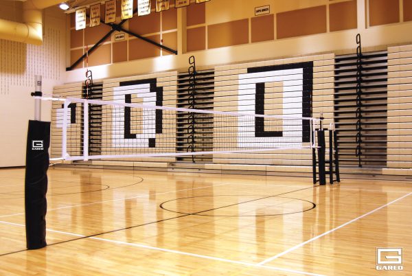 Competition ready indoor volleyball net system